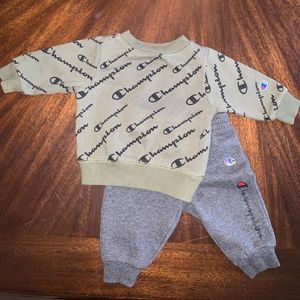 Champion 2PC 3-6M Matching Sweatshirt & Sweatpants Set